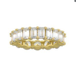 Balara Round Baguette CZ Band - Gold Or Silver